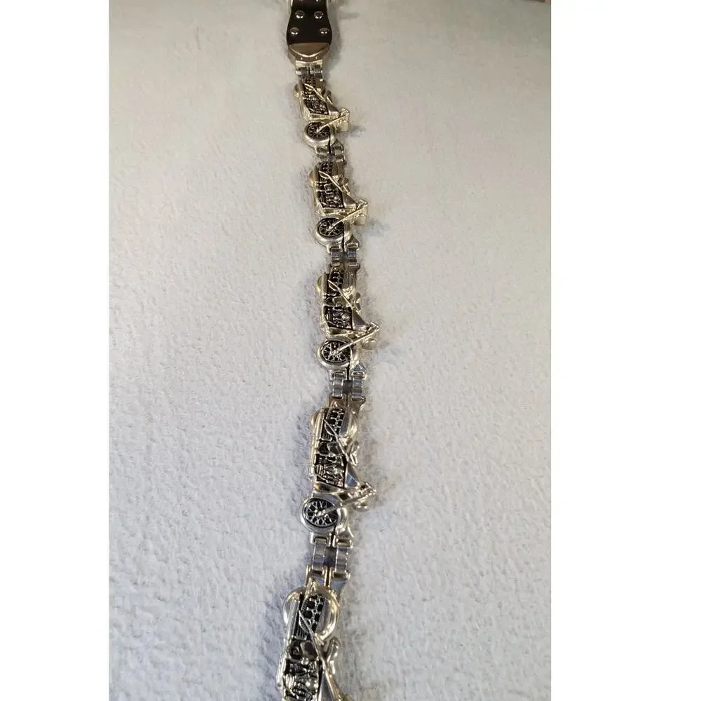 Vintage Y2K Motorcycle Metal Chain Belt Chopper Biker Rocker Size Large chopper